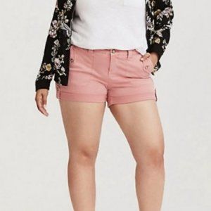 Torrid BLUSH PINK TWILL MILITARY SHORTS (458)🦋